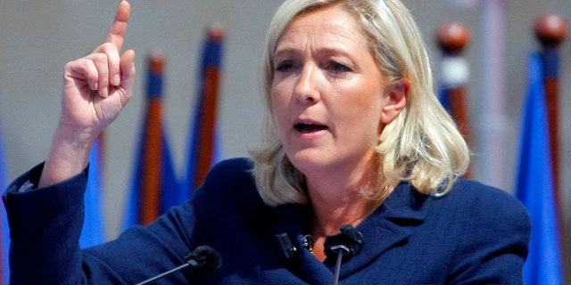 May 1, 2011: France's far-right National Front political leader Marine Le Pen delivers a speech.
