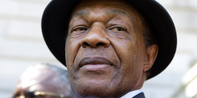 FILE - In this July 6, 2009 file photo, former District of Columbia Mayor Marion Barry attends a news conference in Washington. (AP Photo/Manuel Balce Ceneta, File)