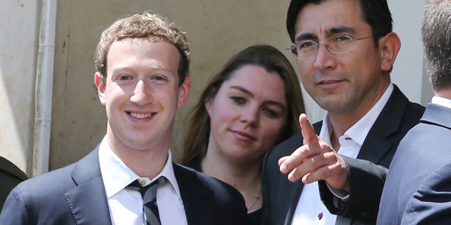 Mark Zuckerberg and Colombia's Minister of Information Technologies, Diego Molano.