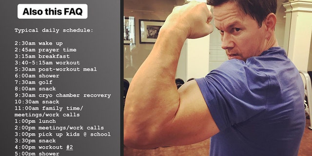 mark wahlberg daily schedule