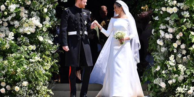 Markle and Harry tied the knot in front of 600 guests on May 19, 2018 at St. George’s Chapel at Windsor Castle in Windsor, England.