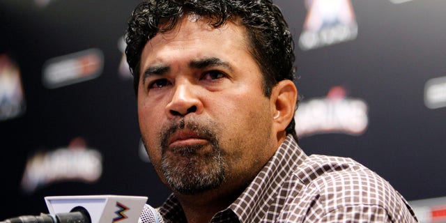 April 10. 2012: Miami Marlins manager Ozzie Guillen pauses as he speaks at a news conference at Marlins Stadium in Miami, Tuesday April 10, 2012.