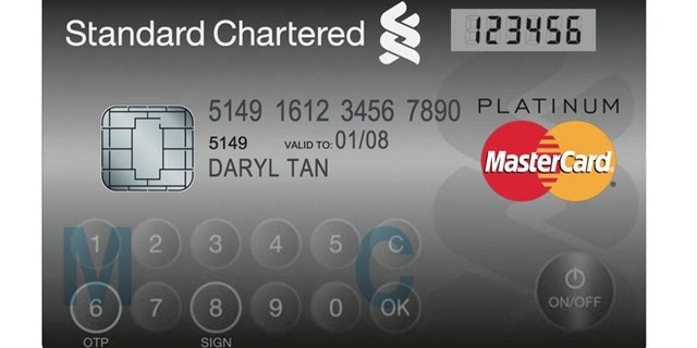 Nov. 6, 2012: The MasterCard Display Card, manufactured by NagraID Security, looks and functions almost exactly like a regular credit card but features an embedded LCD screen and touch-sensitive buttons.