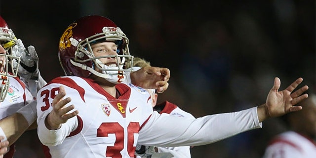 Matt Boermeester kicked the game-winning field goal for USC weeks before getting kicked out of the school after he said he was "wrongfully" accused of sexual misconduct under Title IX.