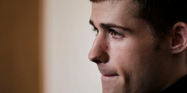 Sept. 1, 2014: Matthew Miller, an American detained in North Korea, serving a six-year sentence, speaks to The Associated Press in Pyongyang, North Korea.
