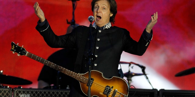 June 4, 2012: Sir Paul McCartney performs at the Queen's Jubilee Concert in front of Buckingham Palace, London.