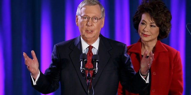 Senate Majority Leader Mitch McConnell, R-Ky., was heckled last month outside an event at Georgetown University with his wife – Transportation Secretary Elaine Chao.