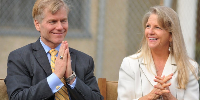 FILE: Oct. 22, 2013: Then-Virginia Gov. Bob McDonnell and wife Maureen at Saint Joseph School in Petersburg, Va.