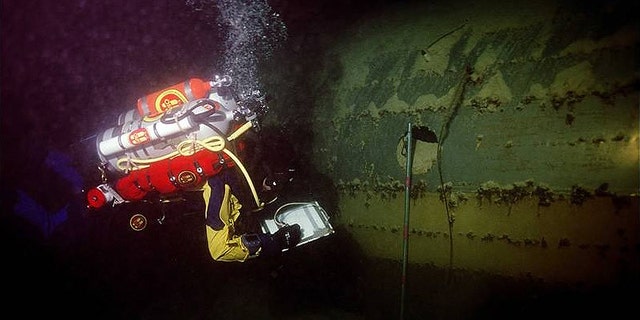Water levels are at their lowest at Nevada's Lake Mead leading the National Park Sevice to allow permits for recreational diving at the site of a downed B-29 bomber. (National Park Service)