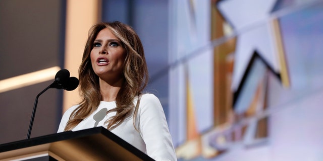 Melania Trump, wife of Republican Presidential Candidate Donald Trump, in the first day of the RNC in Cleveland, on July 18, 2016.