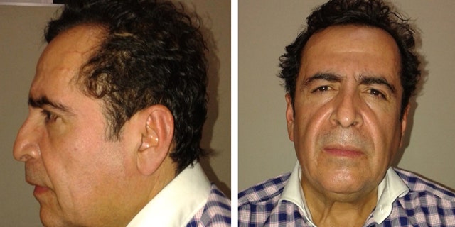 October 1, 2014: This two-image composite released by Mexico's Attorney General's Office (PGR) shows alleged cartel capo Hector Beltran Leyva after his arrest by Mexican law enforcement authorities. The purported head of the Beltran Levya drug gang was captured in a seafood eatery in San Miguel de Allende, a city in the central state of Guanajuato that is a popular enclave for artists and foreigners. (AP Photo/ Mexico's Attorney General's Office)