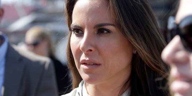 FILE - In this March 24, 2013 file photo, Mexican actress Kate Del Castillo attends a NASCAR Sprint Cup auto race in Fontana, Calif. Mexican authorities said on Monday, Jan. 18, 2016, that they want to talk to the Mexican actress who arranged an interview with drug lord Joaquin El Chapo Guzman for actor Sean Penn. (AP Photo/Reed Saxon, File)