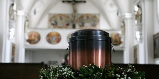 BERNRIED, GERMANY - FEBRUARY 28: The urn of the defunct writer Lothar-Guenther Buchheim stands in the Hofmarkkirche church on February 28, 2007, in Bernried, Germany. The funeral will take place in the early afternoon. (Photo by Johannes Simon/Getty Images)