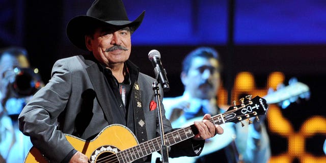 FILE - In this Nov. 15, 2012, file photo, Joan Sebastian performs at the 13th Annual Latin Grammy Awards at Mandalay Bay in Las Vegas. The Mexican Television chain Televisa announced on Monday, July 13, 2015, that Sebastian has died after a long battle with cancer. (Photo by Al Powers/Powers Imagery/Invision/AP, File)