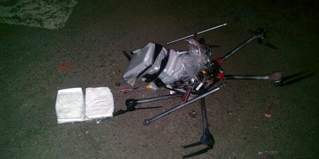 A drone loaded with methamphetamine crashed into a parking lot in Tijuana on Tuesday Jan. 20, 2015.