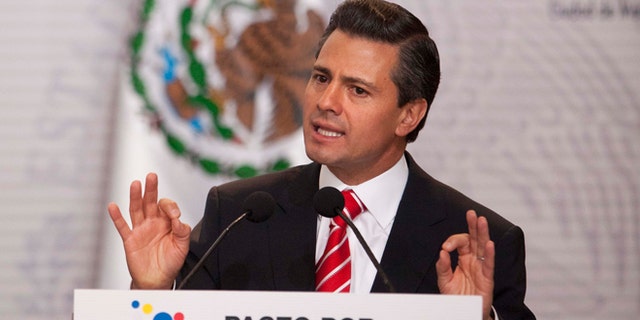 Mexico's President Enrique Pena Nieto speaks during an event an agreement with the three major political parties was signed to create two new national television channels and form a powerful independent regulatory commission along the lines of the U.S. Federal Communications Commission, at the Technological Museum in Mexico City, Monday, March 11, 2013. Pena Nieto on Monday proposed a sweeping overhaul of the weak and chaotic regulations that have allowed the world's richest man and the largest Spanish-language media empire to exert near-total control of Mexico's lucrative telephone and television markets. (AP Photo/Alexandre Meneghini)