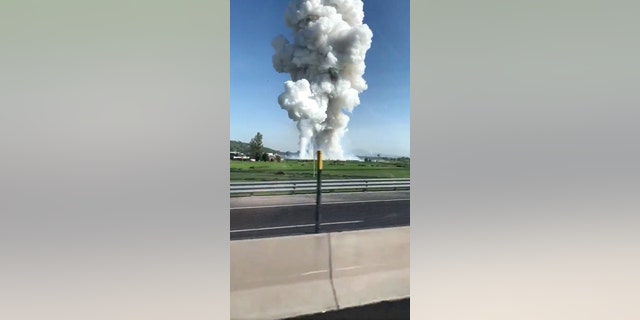 Smoke rises after fireworks blast in Tultepec, outside Mexico City, Mexico July 5, 2018 in this picture grab obtained from social media video.