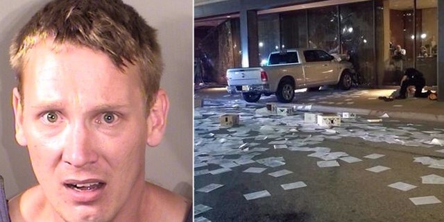 Michael Chadwick Fry, 34, was arrested after ramming his truck into the FOX 4 building on Wednesday.