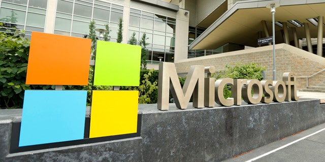 File photo - This July 3, 2014 photo shows Microsoft Corp. signage outside the Microsoft Visitor Center in Redmond, Wash. Microsoft on Thursday, July 17, 2014.