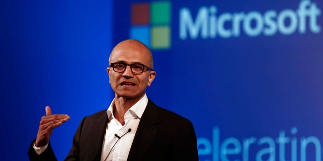 Microsoft Chief Executive Officer (CEO) Satya Nadella addresses the media during an event in New Delhi September 30, 2014.