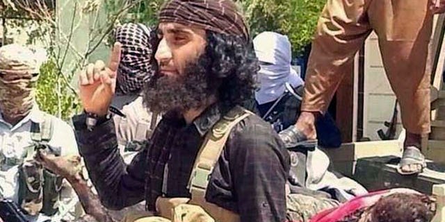 This undated image posted on a militant website shows Abu Khattab al-Kurdi, or Abu Khattab the Kurd, one of the Islamic State group's top military commanders in the offensive on the Syrian city of Kobani. (AP/Jihadis website)