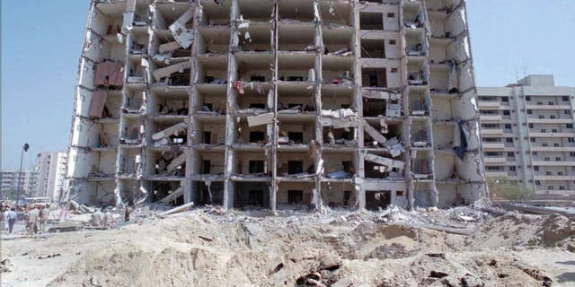 At truck bomb exploded at a U.S. military complex in Saudi Arabia, destroying Khobar Towers June 25, 1996.