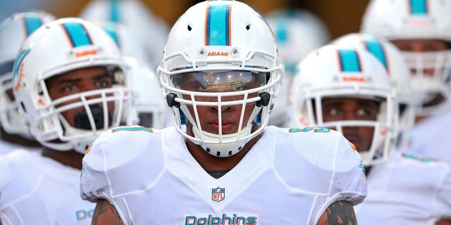 Mike Pouncey #51 of the Miami Dolphins.