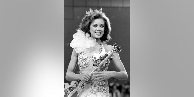 In this Sept. 17, 1983 file photo, Miss New York Vanessa Williams is crowned Miss America 1984 at the Miss America Pageant in Atlantic City, N.J.