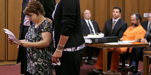 Michelle Knight speaks during the sentencing phase for Ariel Castro in a Cleveland courtroom on Aug. 1, 2013.
