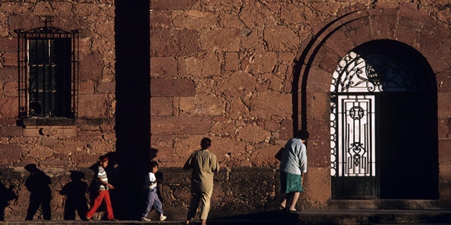 An old village church in the Mexican city of Los Mochis in Sinaloa near the Sea of Cortez.