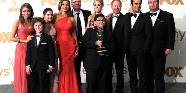 poses in the press room during the 63rd Annual Primetime Emmy Awards held at Nokia Theatre L.A. LIVE on September 18, 2011 in Los Angeles, California.