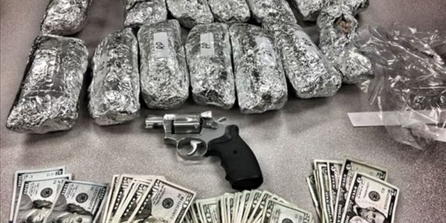 These aren’t burritos! LAPD found 14 tightly wrapped foil packages filled with methamphetamine during a traffic stop. (LAPD)