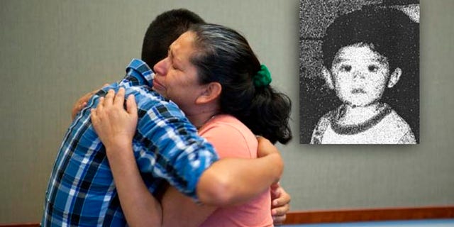 Steve Hernandez wipes a tear from his mother's eye in San Diego, Calif., on Thursday, June 9, 2016.
