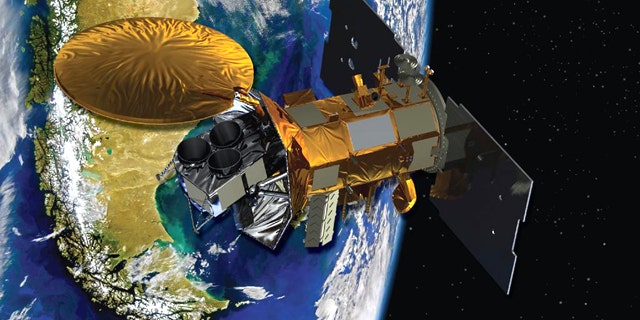 This image provided by NASA shows an artist's conception of the Aquarius/SAC-D spacecraft, a collaboration between NASA and Argentina's space agency, with participation from Brazil, Canada, France and Italy. Aquarius, the NASA-built primary instrument on the spacecraft, will take NASA's first space-based measurements of ocean surface salinity, a key missing variable in satellite observations of Earth that links ocean circulation, the global balance of freshwater and climate.