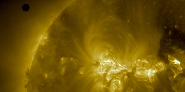 Handout image courtesy of NASA shows the planet Venus shortly before its transit of the Sun, June 5, 2012.