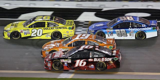 Matt Kenseth (20), Dale Earnhardt Jr. (88), Greg Biffle (16), Carl Edwards (19) during the Sprint Unlimited NASCAR Sprint Cup race at Daytona International Speedway on Saturday, Feb. 14, 2015, in Daytona Beach, Fla. (Stephen M. Dowell/Orlando Sentinel/TNS via Getty Images)