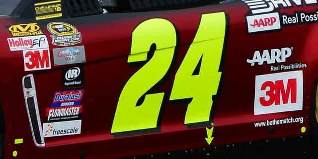 Jeff Gordon, driver of the #24 Drive To End Hunger Chevrolet, practices for the NASCAR Sprint Cup Series Sylvania 300 at New Hampshire Motor Speedway on September 25, 2015 in Loudon, New Hampshire.