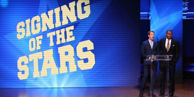 ANN ARBOR, MI - FEBRUARY 3: NASCAR driver Brad Keselowski speaks to the fans during the Michigan Signing of the Stars event at Hill Auditorium on February 3, 2016 in Ann Arbor, Michigan. (Photo by Rey Del Rio/Getty Images)