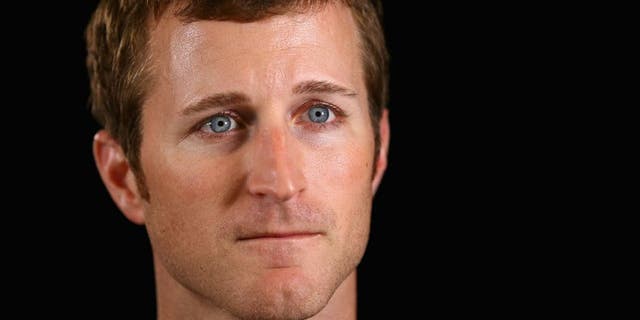 CHARLOTTE, NC - OCTOBER 01: Driver Kasey Kahne speaks to the media during a press conference for the NASCAR Sprint Cup Series Contender 12 at NASCAR Hall of Fame on October 1, 2014 in Charlotte, North Carolina. (Photo by Streeter Lecka/NASCAR via Getty Images)