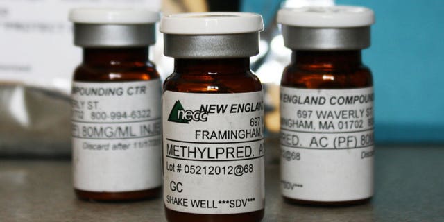 Vials of the injectable steroid product made by New England Compounding Center implicated in a fungal meningitis outbreak.