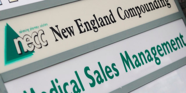 A sign for pharmaceutical compounding company New England Compounding Center (NECC).