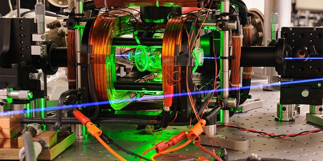 Microwave apparatus used in quantum computing experiments by the National Institute of Standards and Technology (NIST).