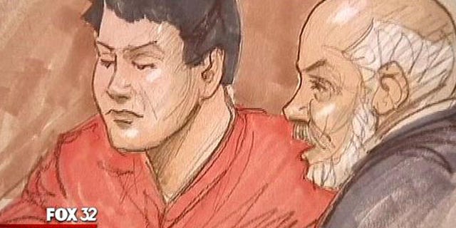 May 6, 2013: Gary Tsai, 36, appears in a Chicago court as depicted in this sketch artist photo.