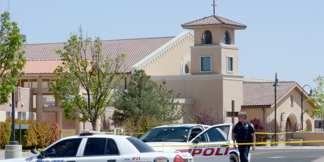 St. Jude Thaddeus Catholic Church, in Albuquerque, N.M., the scene of a multiple stabbing on Sunday, April 28, 2013.