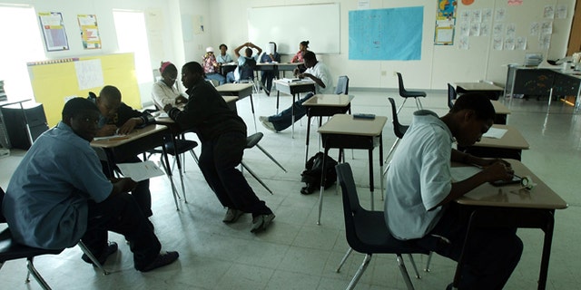 Students at Edward Livingston High School in New Orleans, Louisiana.