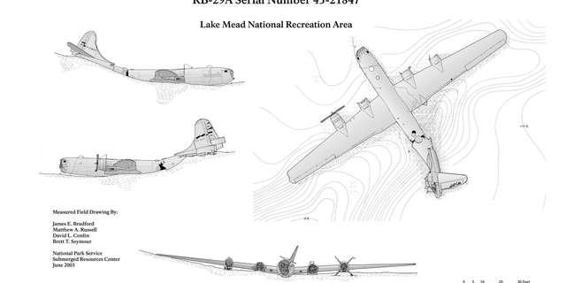 A National Park schematic of the downed plane. (National Park Service)