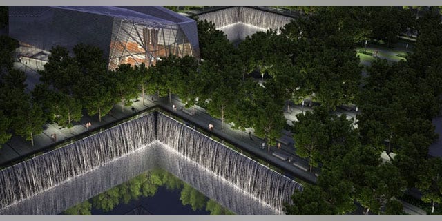 The Memorial & Museum at night. Rendering by Squared Design Lab