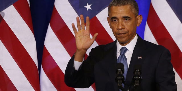 January 17, 2013: President Barack Obama waves to the audience after he spoke about National Security Agency (NSA) surveillance, at the Justice Department in Washington. (AP/File)