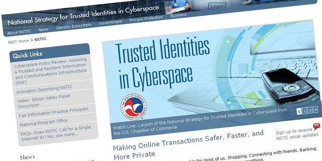 A screenshot of the website for the National Strategy on Trusted Identities in Cyberspace, which aims to create online IDs that will boost privacy and security online.