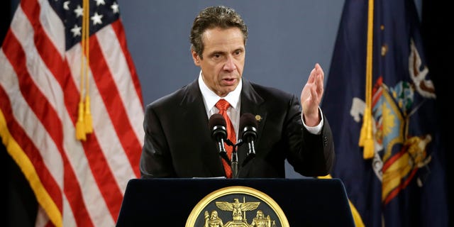 New York Gov. Andrew Cuomo delivers his third State of the State address at the Empire State Plaza Convention Center on Wednesday, Jan. 9, 2013, in Albany, N.Y. (AP Photo/Mike Groll)